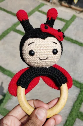 Ladybug Rattle Cum Teether Toy