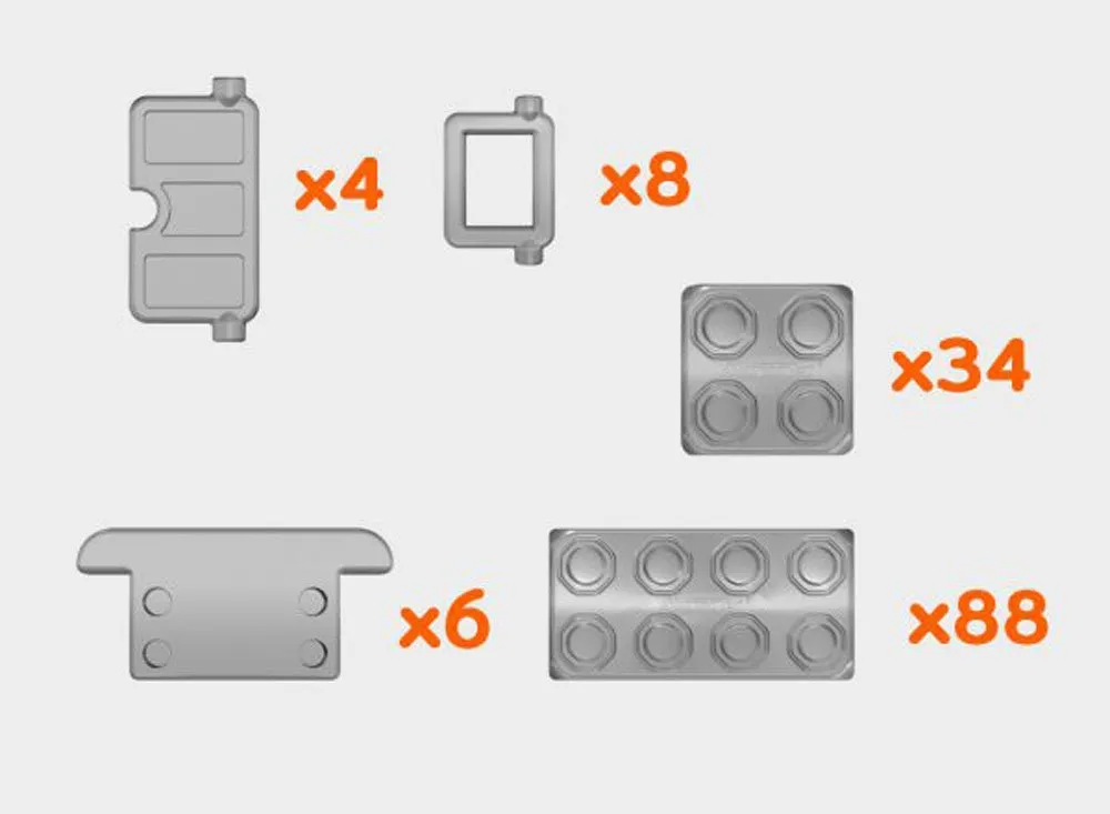 Large Construction Building Blocks 'Junior Bricks' 140 Pcs