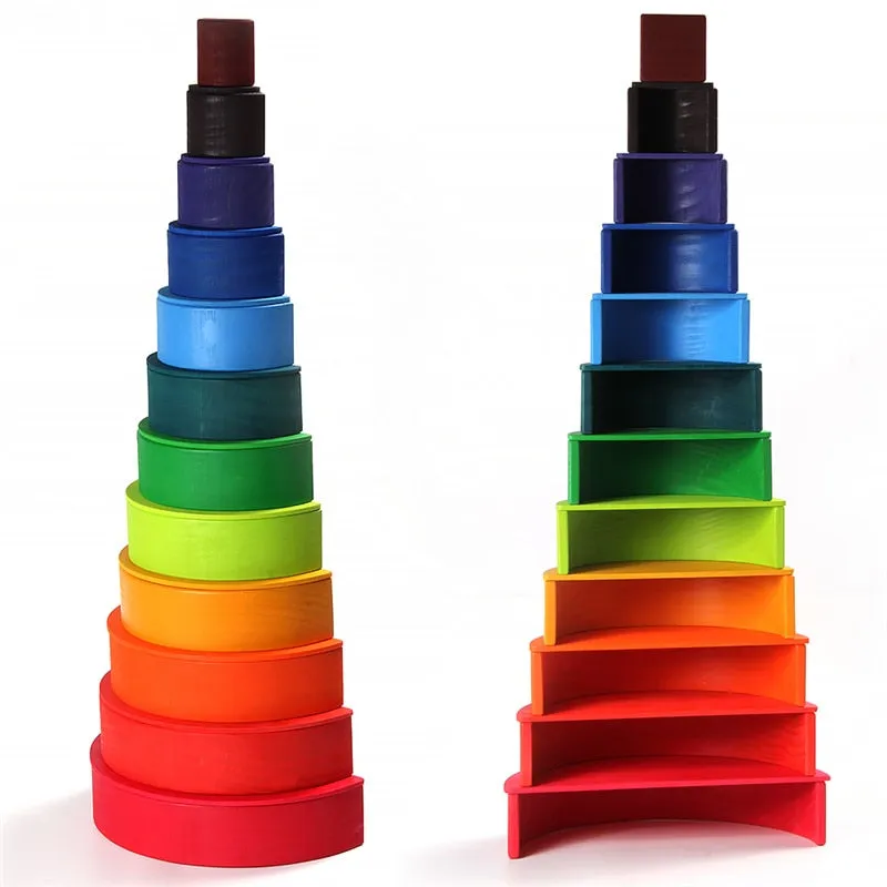 Large Rainbow Puzzles and Stackers with Storage Box