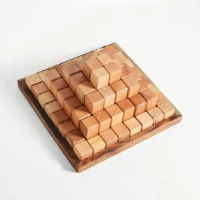 Large Stepped Pyramid of Wooden Building Blocks 64 - Natural
