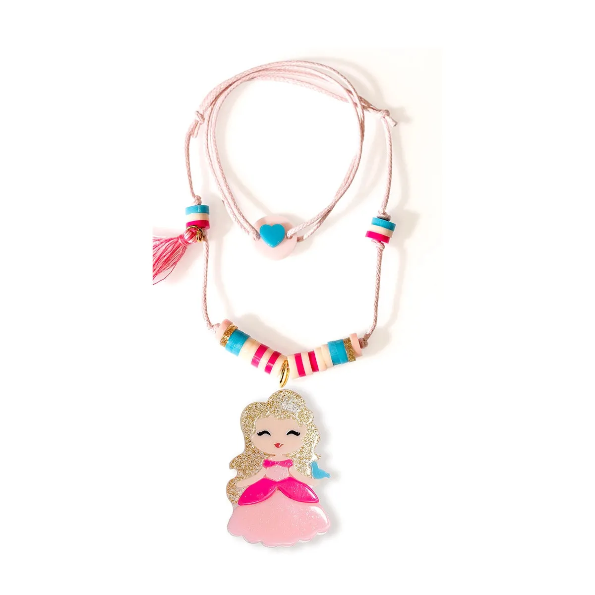 Lilies & Roses Cute Doll Necklace - Doll with Bird