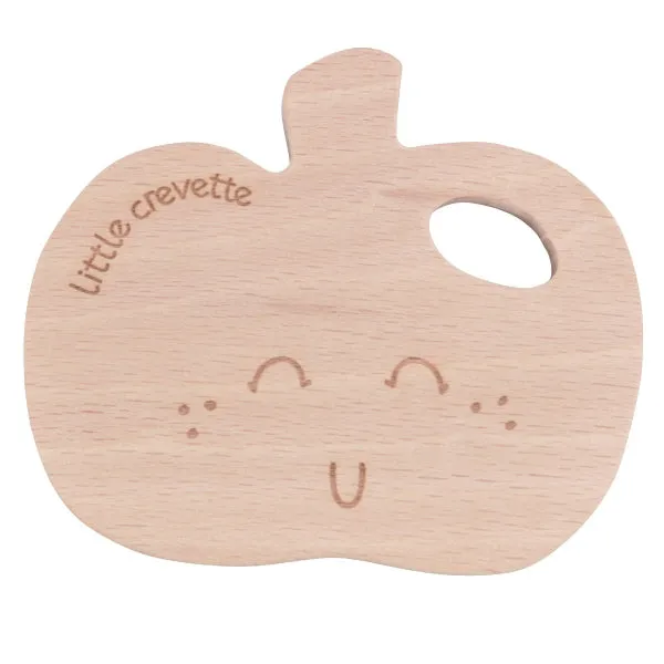 Little Crevette Wooden Teething Ring Pomme D'amour