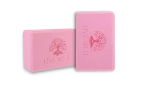 LIVE WELL Pink EVA Yoga Blocks - Set of 2, 3x6x9 inches