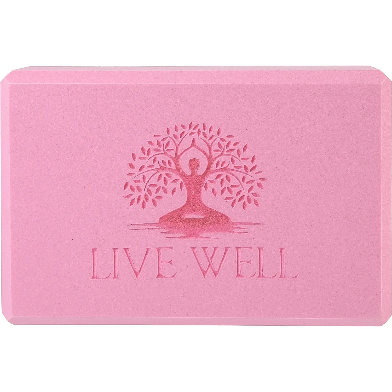 LIVE WELL Pink EVA Yoga Blocks - Set of 2, 3x6x9 inches