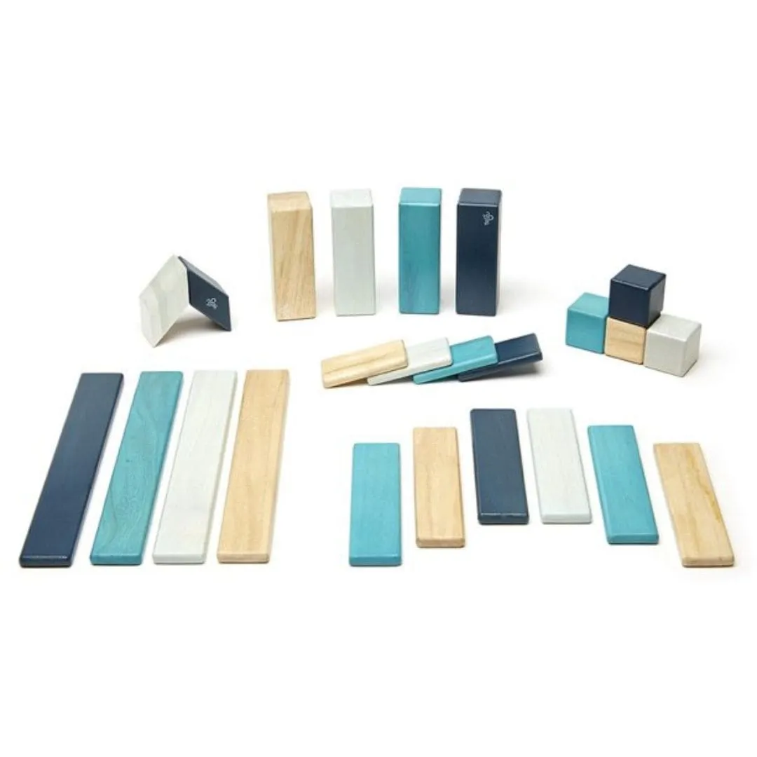 Magnetic Wooden Blocks - 24 Piece Set Blues