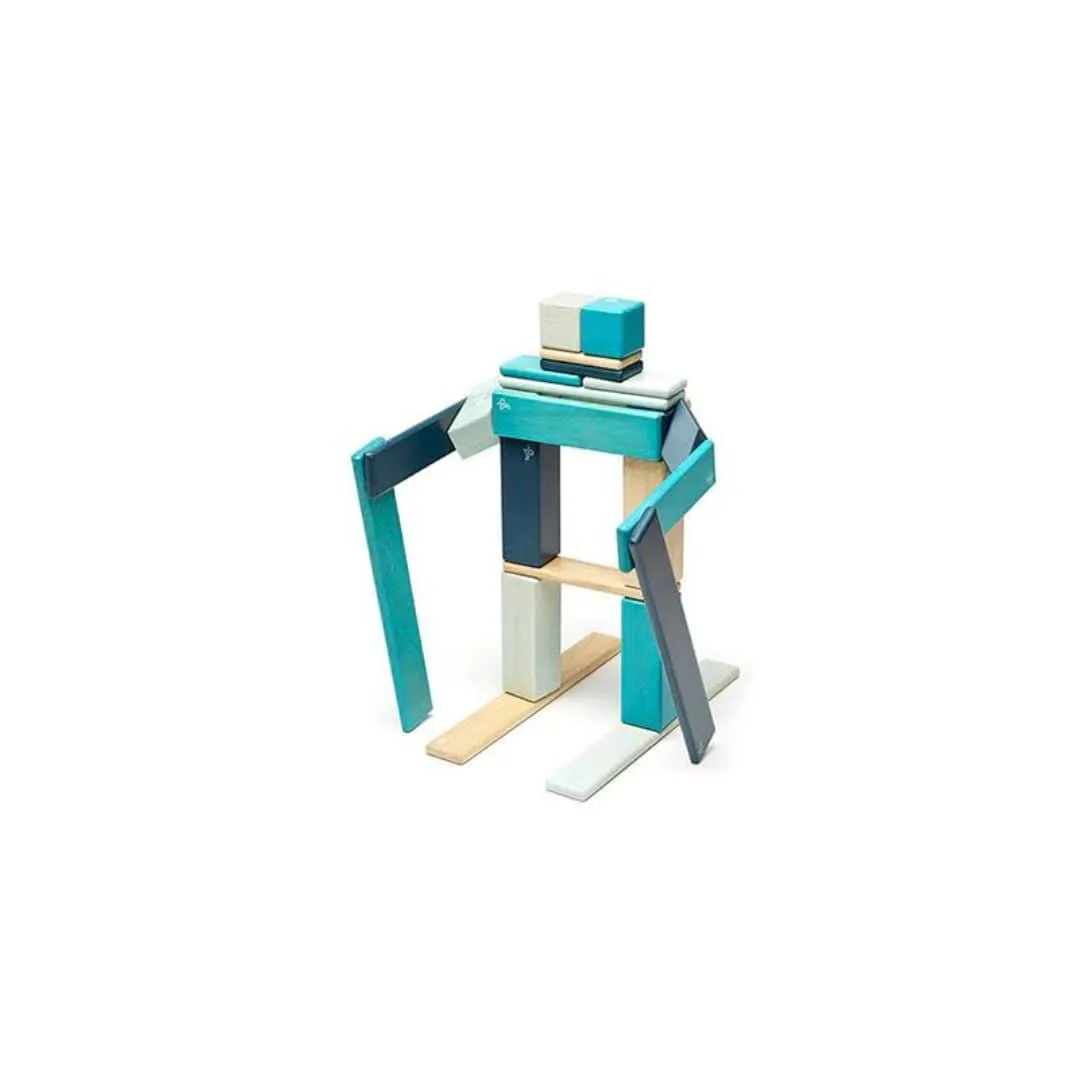 Magnetic Wooden Blocks - 24 Piece Set Blues