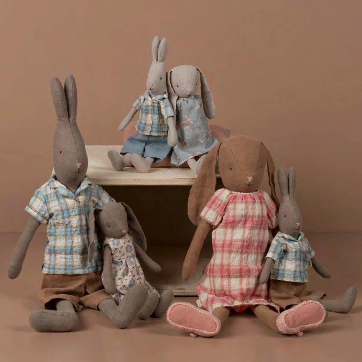 Maileg Rabbit in Checker Shirt, Size 3 (ships in May)