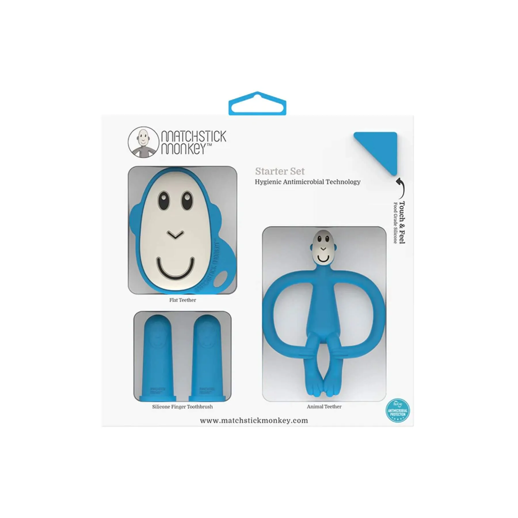 Matchstick Monkey Teething Starter Set (Blue)
