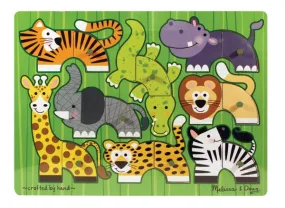 Melissa and Doug Wooden Safari Mix N Match Peg Puzzle Item # 3266 Ages 2  Hand Crafted