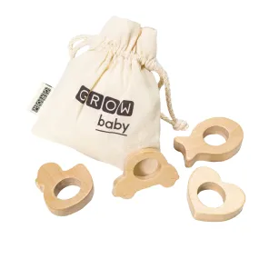 Natural Teether Set - My First Words - Grow Baby