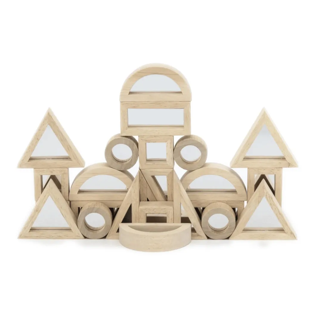 Natural Wood Mirror Blocks Set