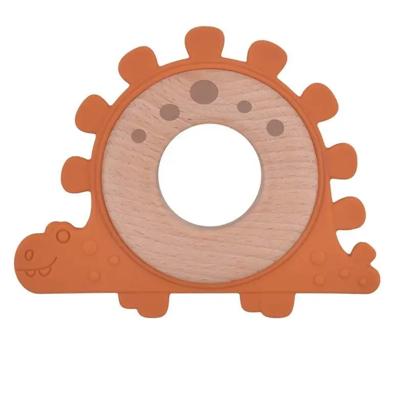 Natural Wood Teether with Soft Silicone