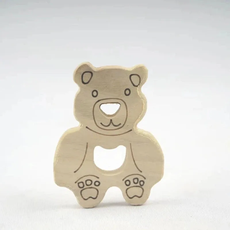 Neem Wood Teether - Hippo   Giraffe   Panda