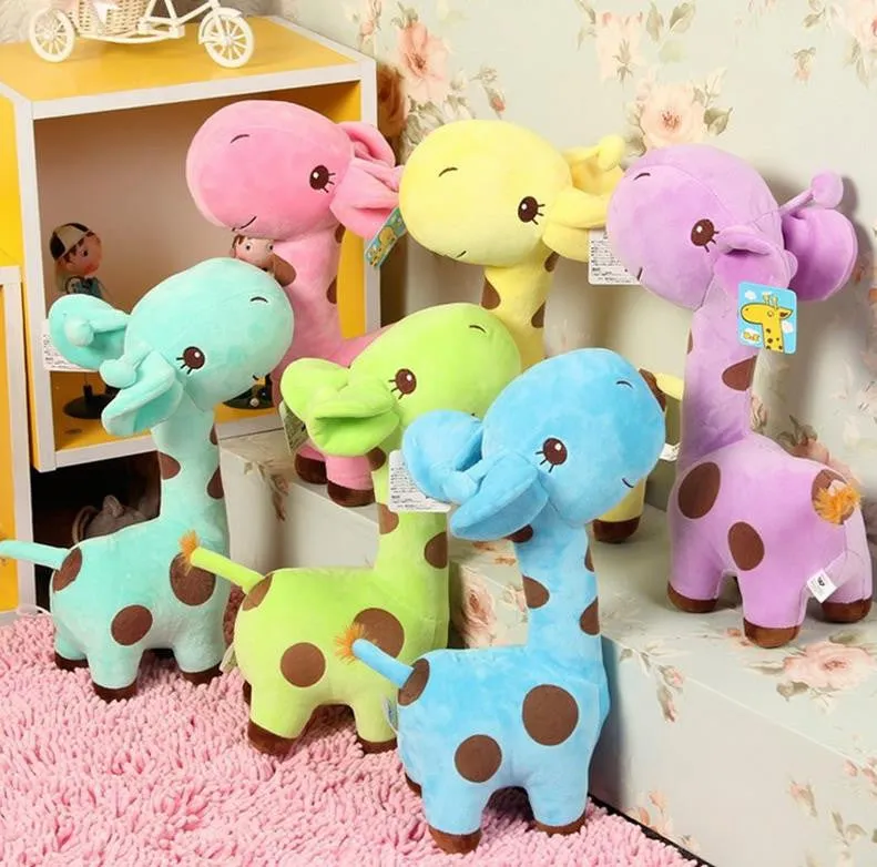New infant baby boys girls toy Lovely Giraffe Deer Soft Plush Toy children Animal Dolls Baby Kid Birthday Party Gift