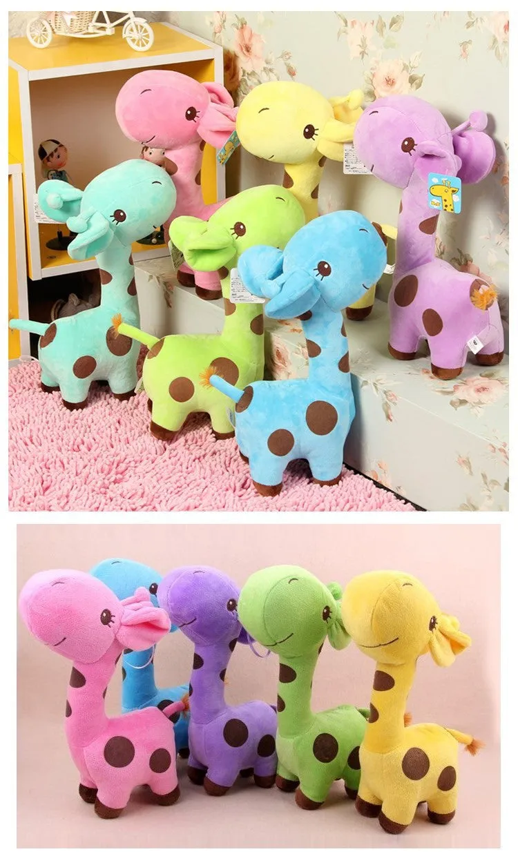 New infant baby boys girls toy Lovely Giraffe Deer Soft Plush Toy children Animal Dolls Baby Kid Birthday Party Gift