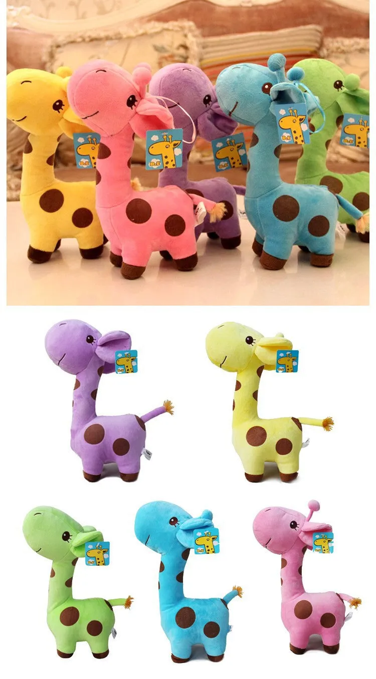 New infant baby boys girls toy Lovely Giraffe Deer Soft Plush Toy children Animal Dolls Baby Kid Birthday Party Gift