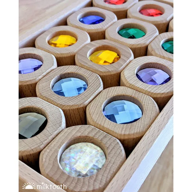 Papoose | Bitcoins | 15 Gem Blocks Rainbow in Tray