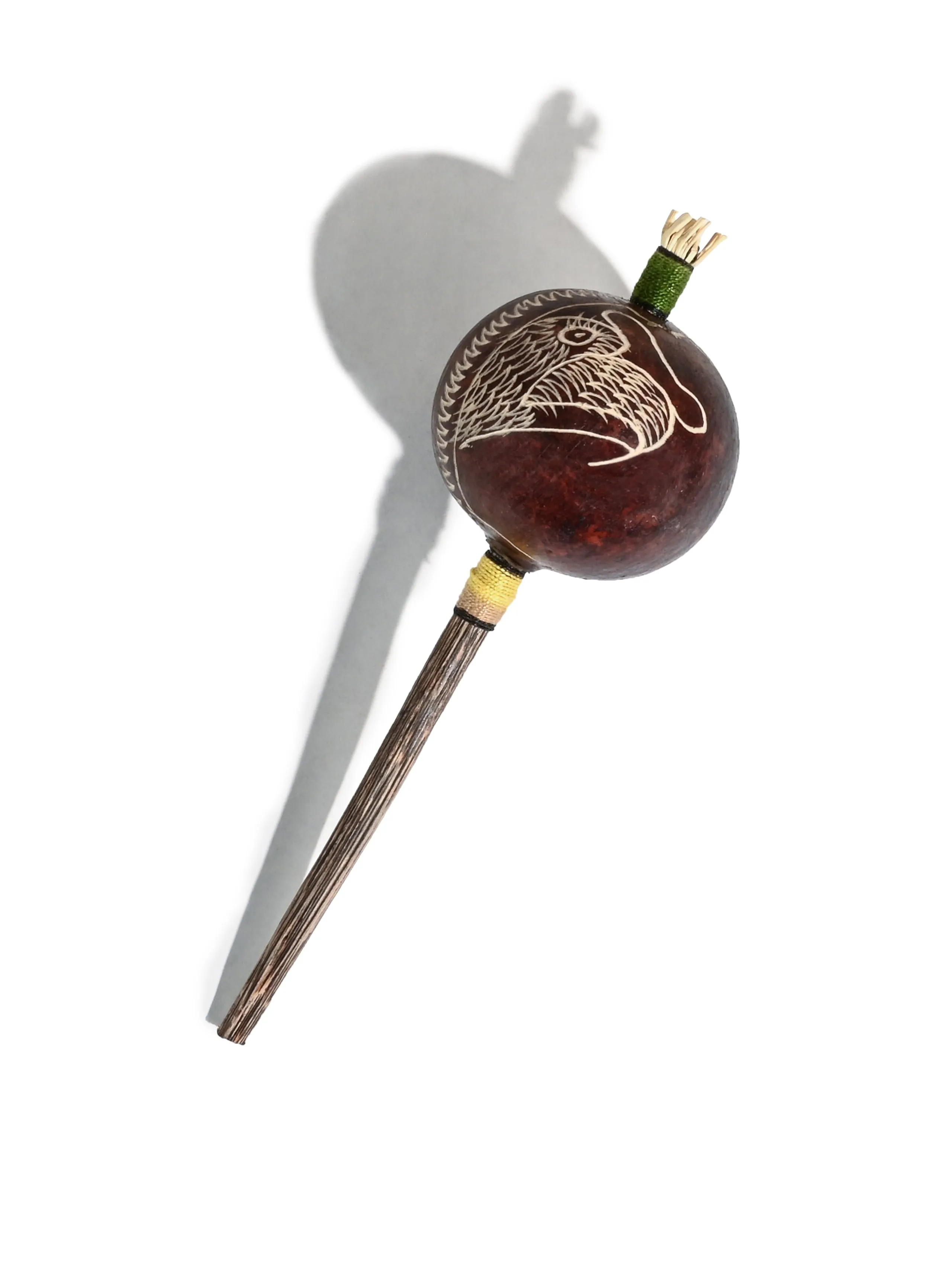 Peruvian Amazon Gourd Rattle - Hummingbird and Condor