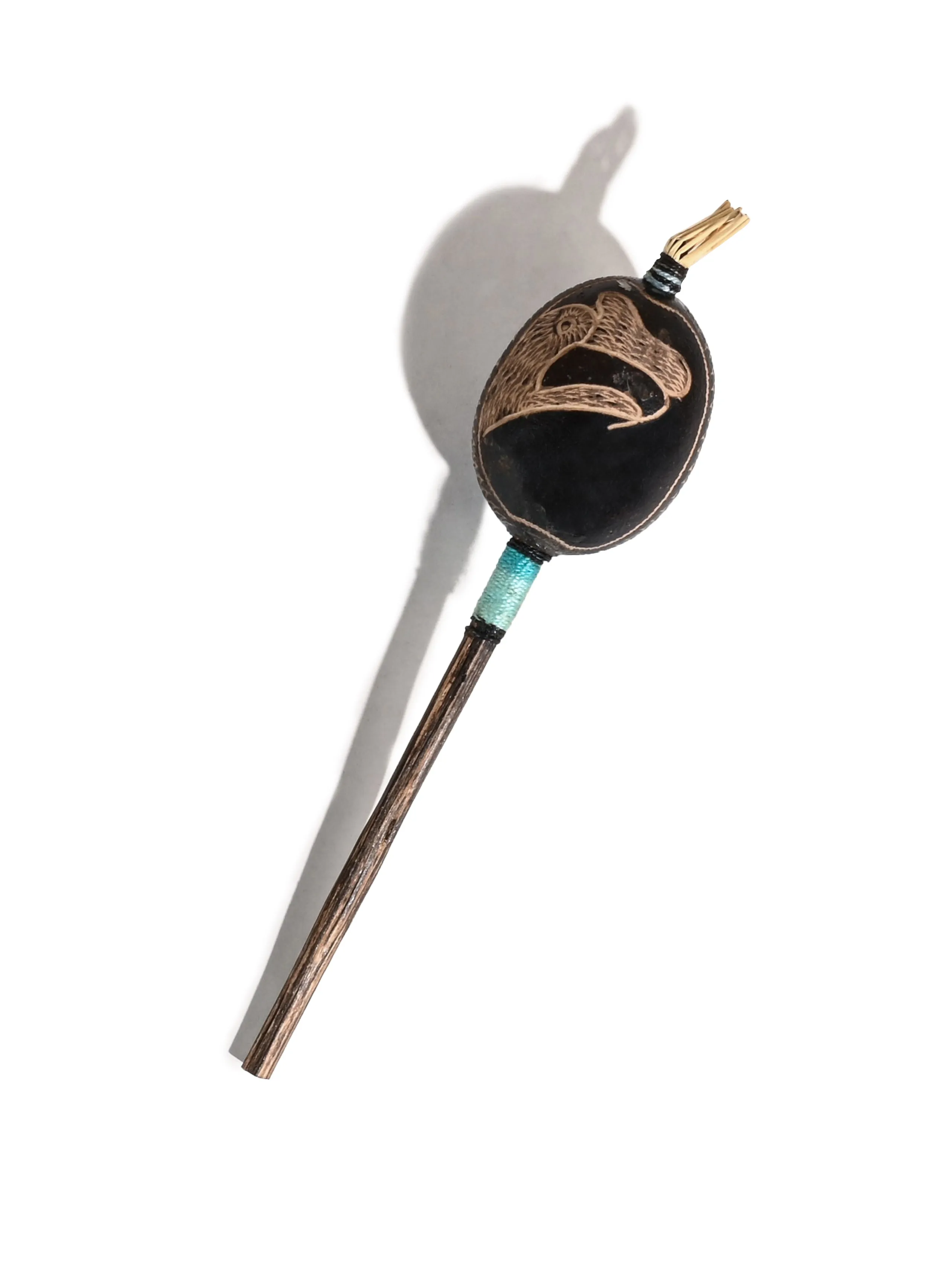Peruvian Amazon Gourd Rattle - Hummingbird and Condor