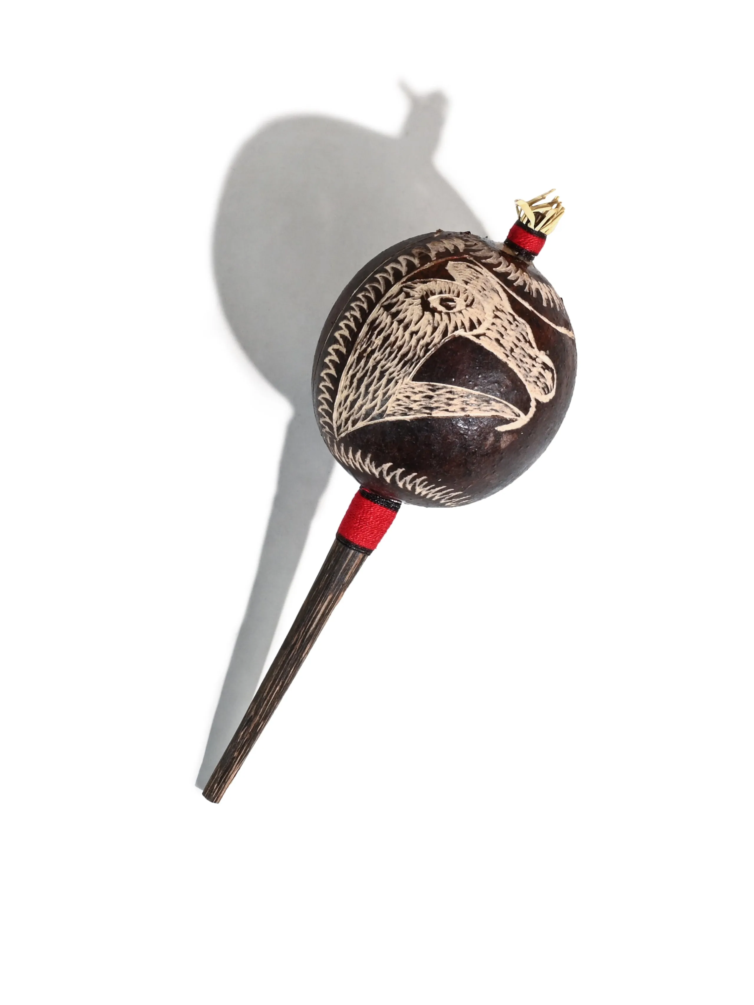 Peruvian Amazon Gourd Rattle - Hummingbird and Condor