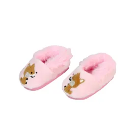 Pink Fox Slippers for 18-inch dolls