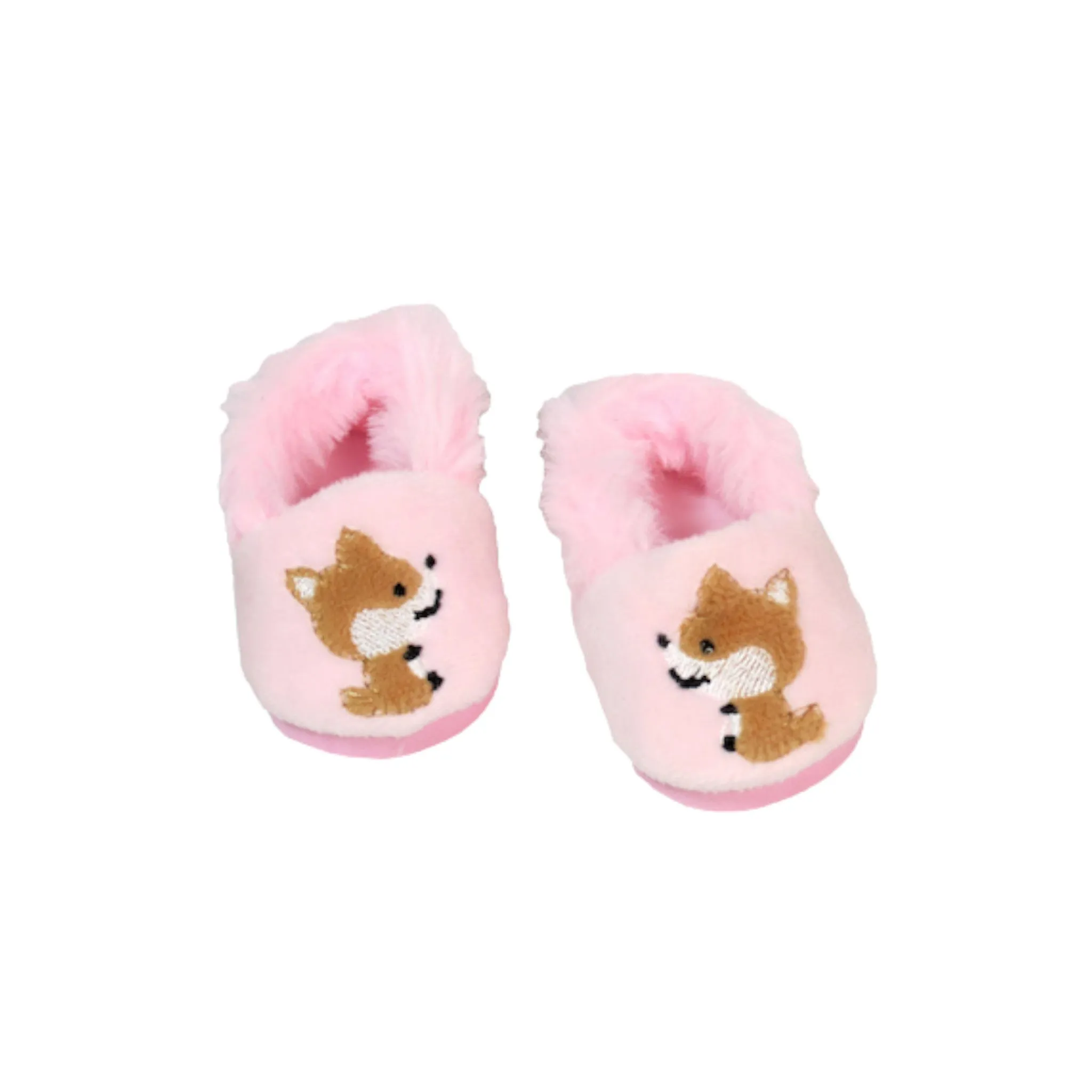Pink Fox Slippers for 18-inch dolls