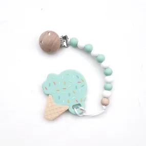 POPSICLE Ice Cream Teether with Pacifier Clip (in Mint)