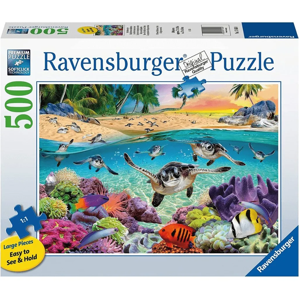 Race Of The Sea Turtles - 500 Large Piece Jigsaw Puzzle