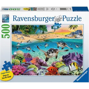 Race Of The Sea Turtles - 500 Large Piece Jigsaw Puzzle