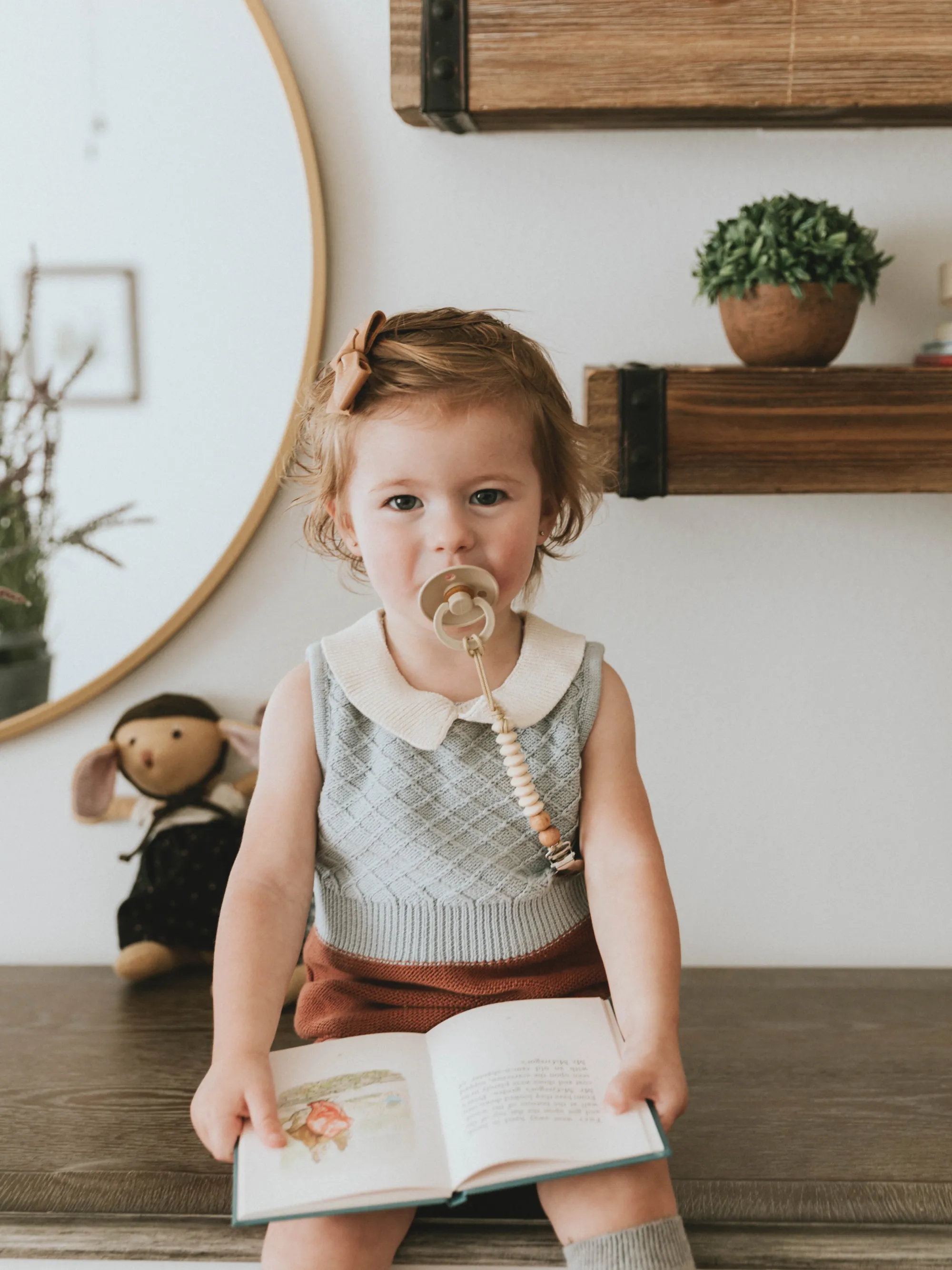 River Pacifier Clip - Eucalyptus by Pretty Please Teethers