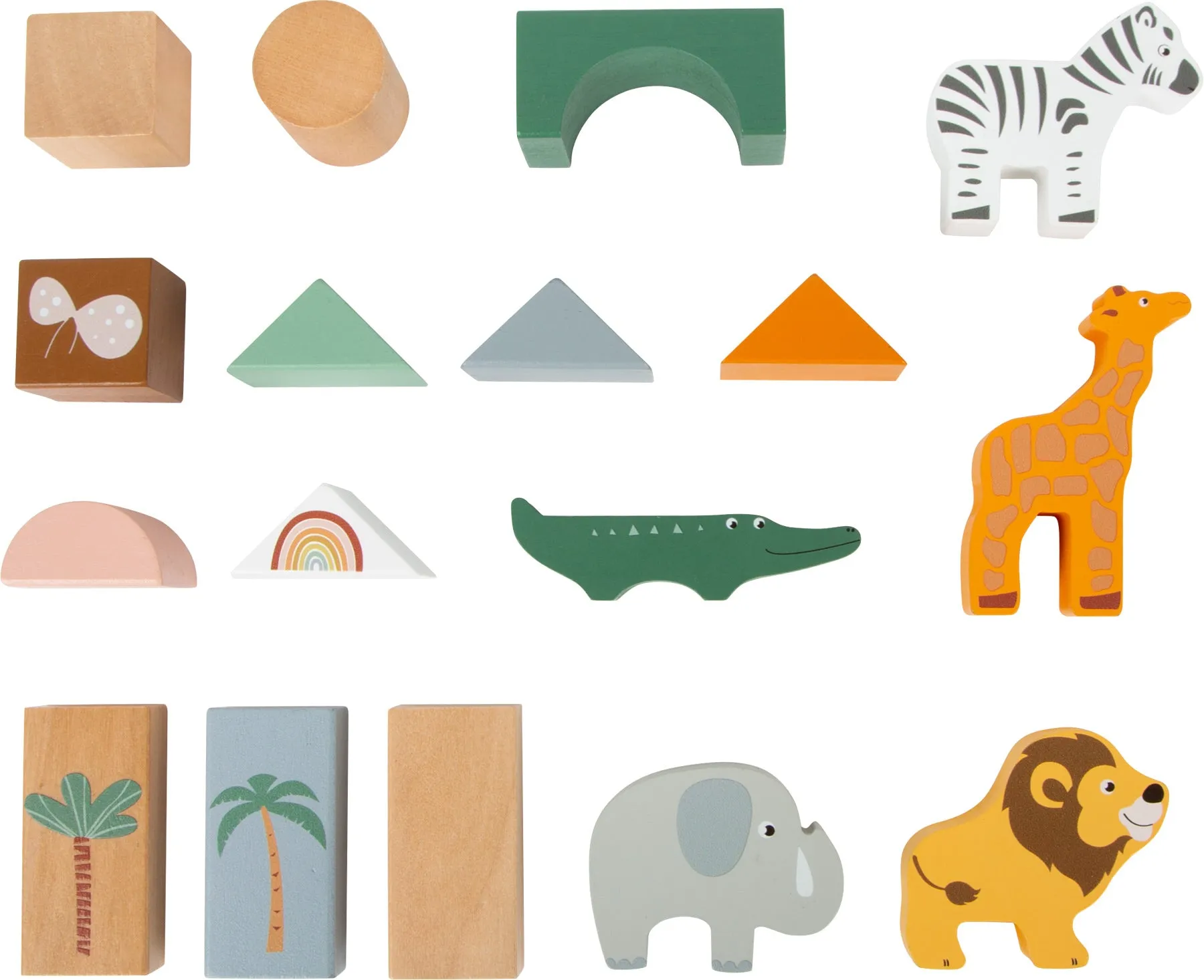 Safari Theme Wooden Building Blocks