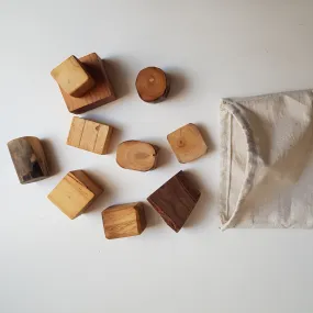 Shorties Bag of 10 Natural Wooden Playing Blocks