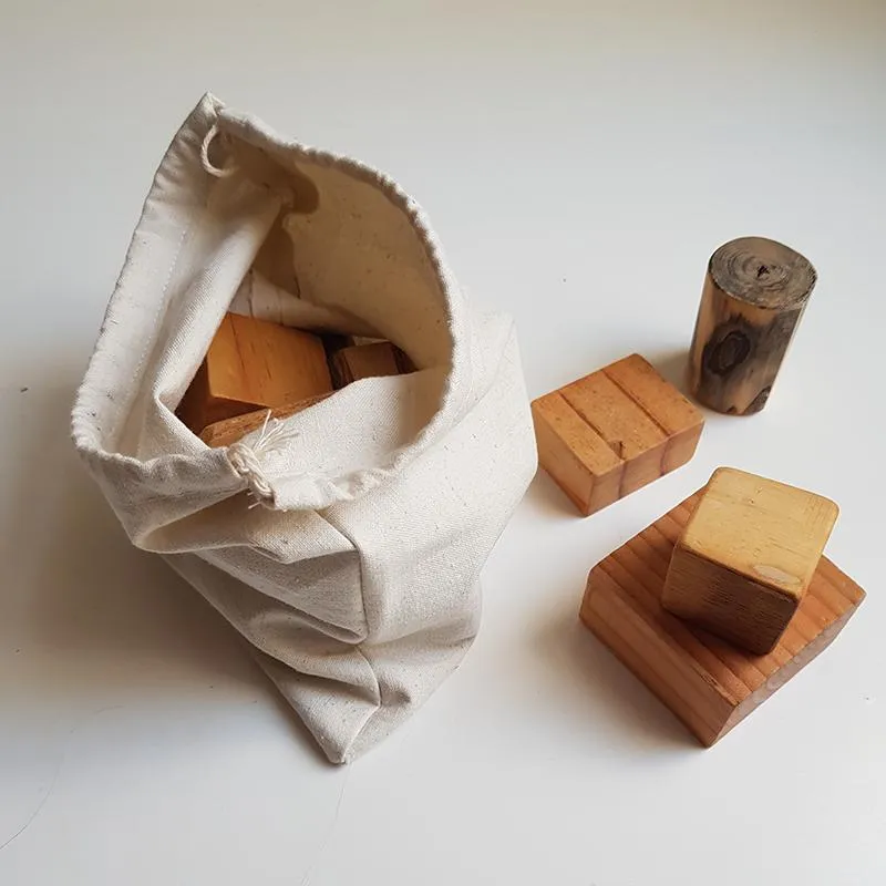 Shorties Bag of 10 Natural Wooden Playing Blocks