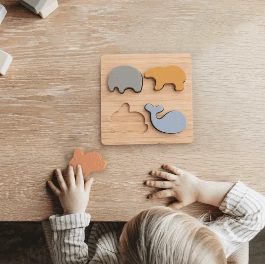 Silicone Animal Puzzle - Baby Big Block for Early Learning