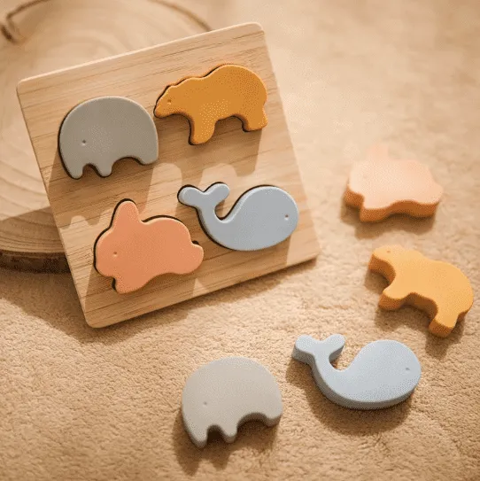 Silicone Animal Puzzle - Baby Big Block for Early Learning