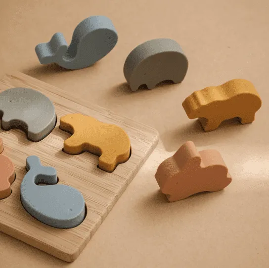 Silicone Animal Puzzle - Baby Big Block for Early Learning