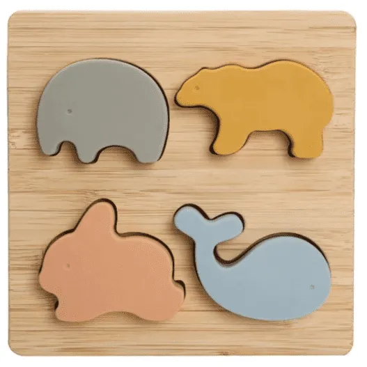 Silicone Animal Puzzle - Baby Big Block for Early Learning