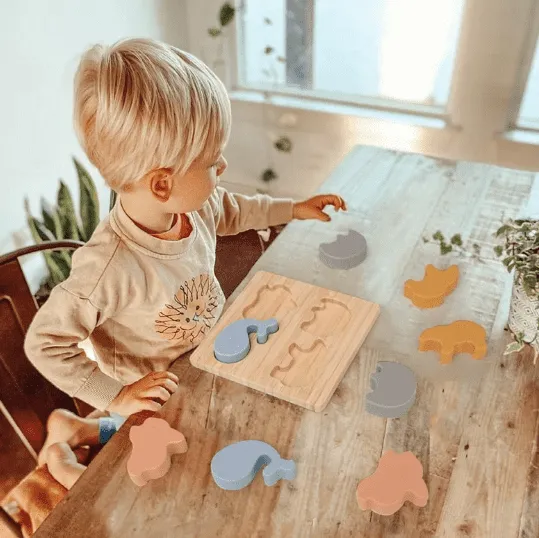 Silicone Animal Puzzle - Baby Big Block for Early Learning