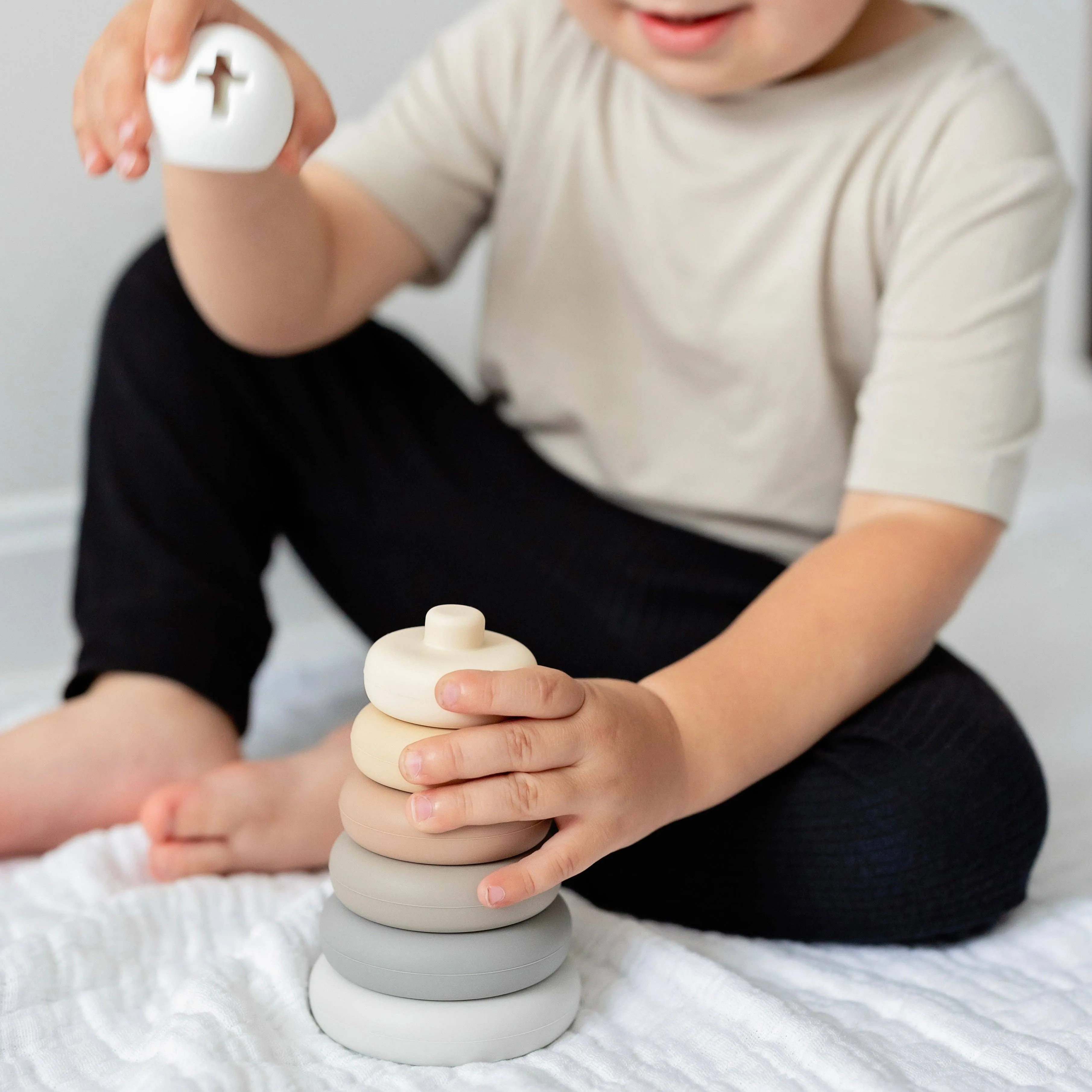 Silicone Cross Stacker Toy