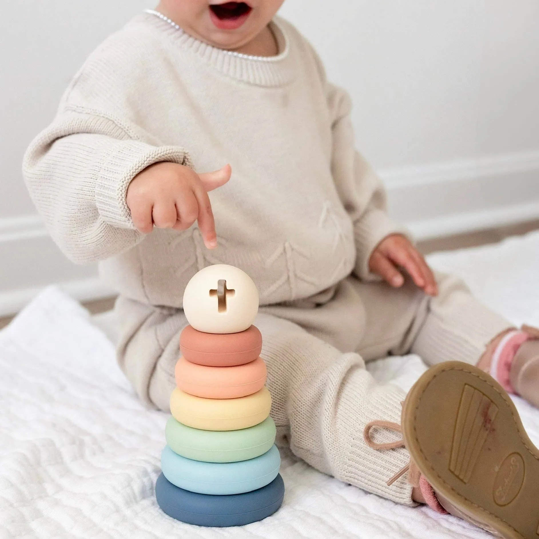 Silicone Cross Stacker Toy