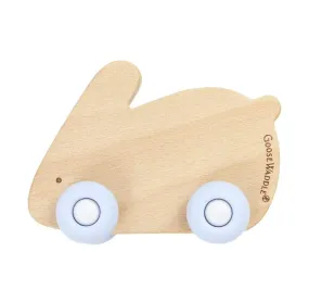 Silicone   Wood Teether with Wheels (rabbit)