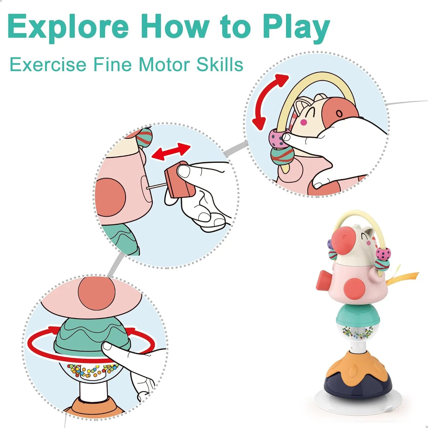 SuctionJoy Interactive Baby Rattles for Engaging Playtime and Developmental Fun