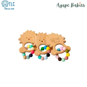 The Lil Cub Wooden teether with silicone beads