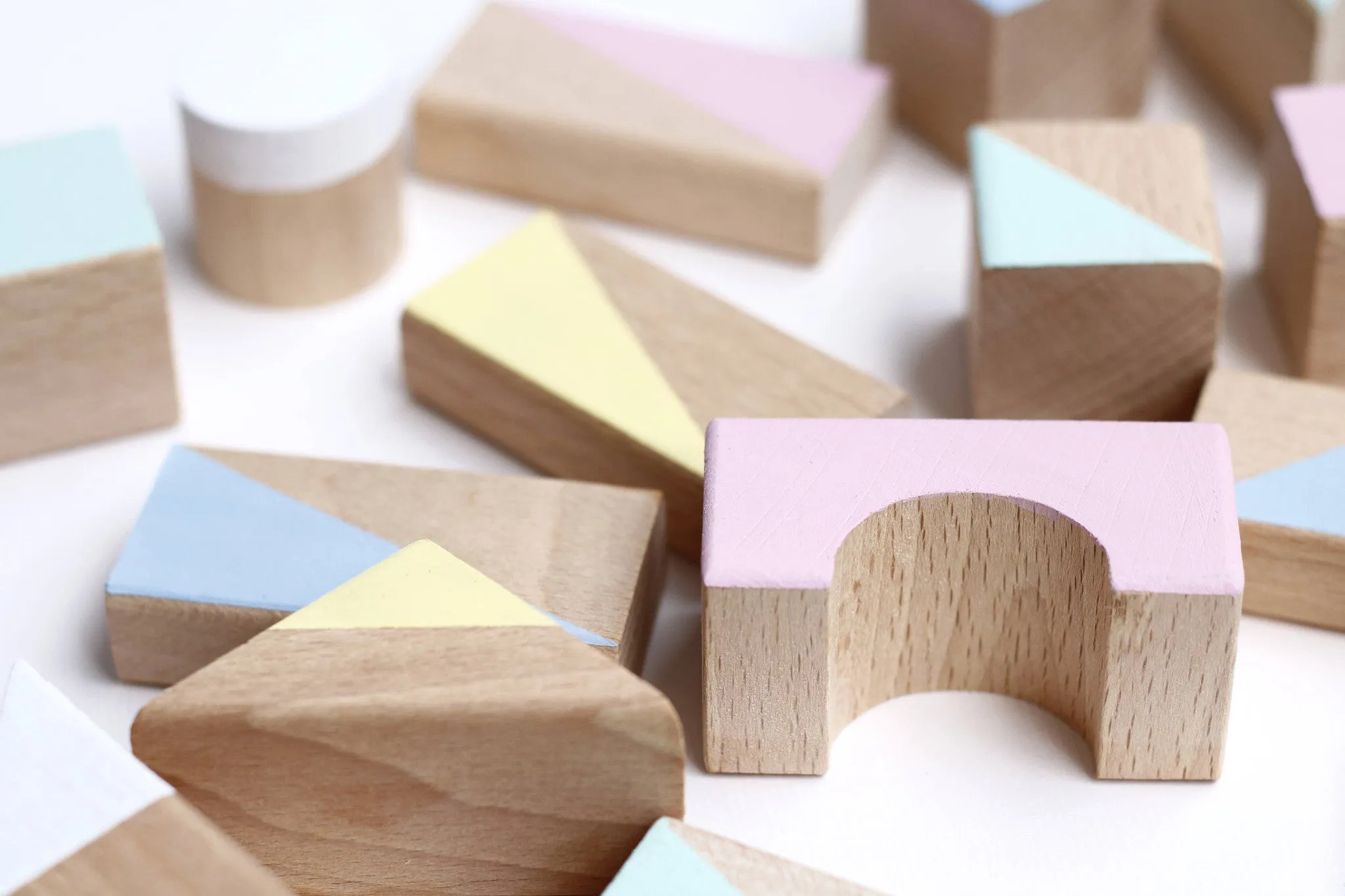 Wooden building blocks - Summer colours