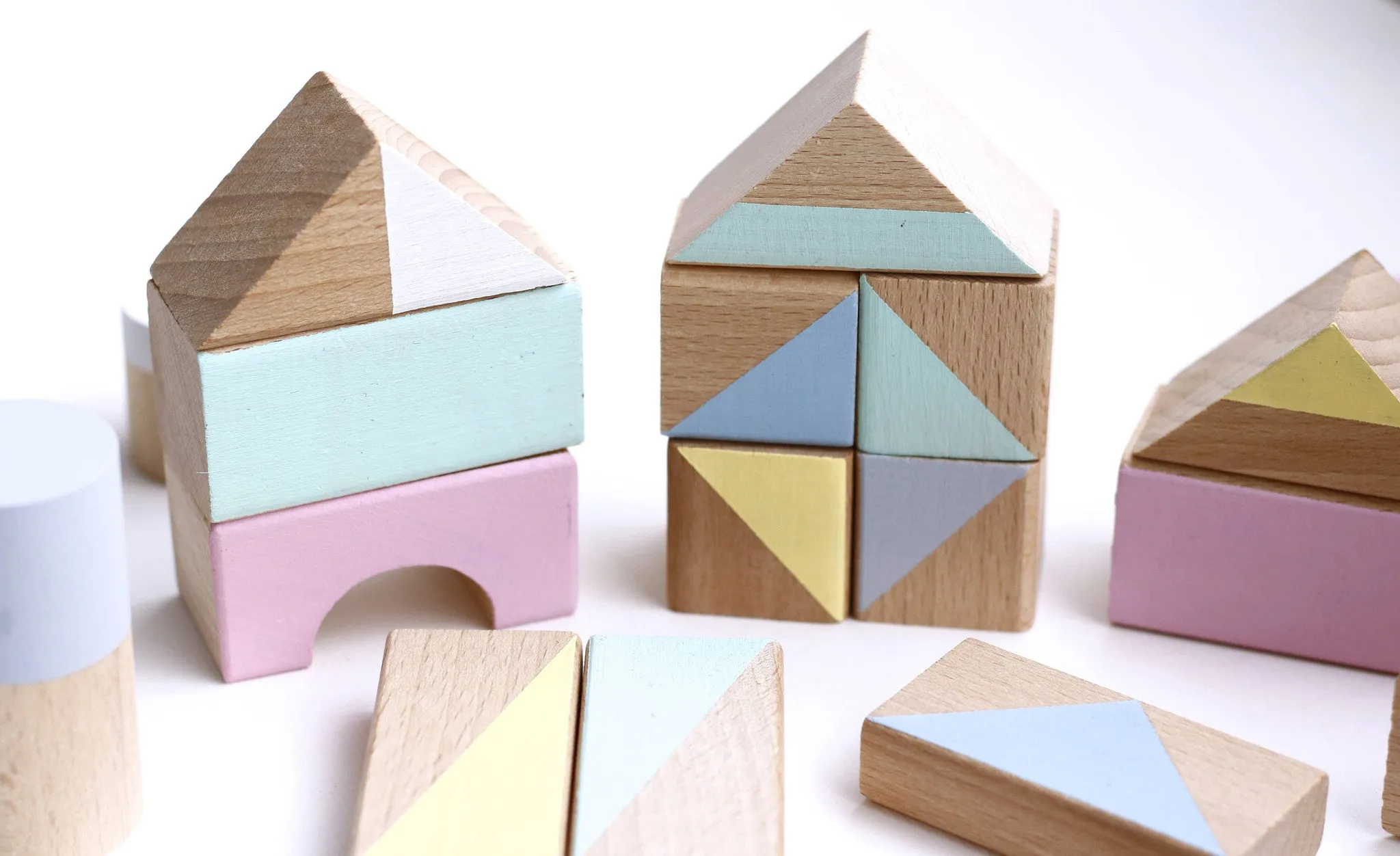 Wooden building blocks - Summer colours