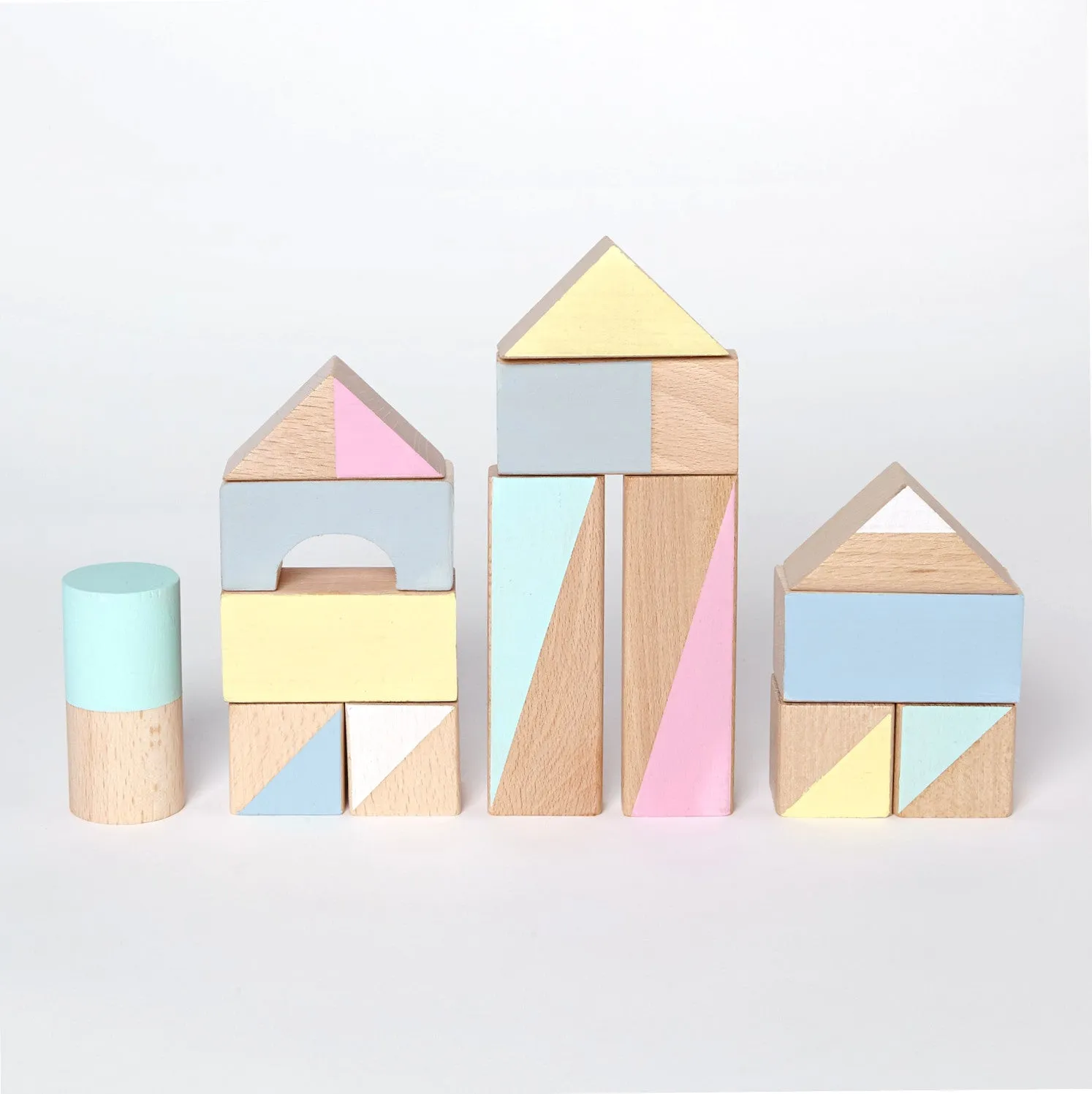Wooden building blocks - Summer colours
