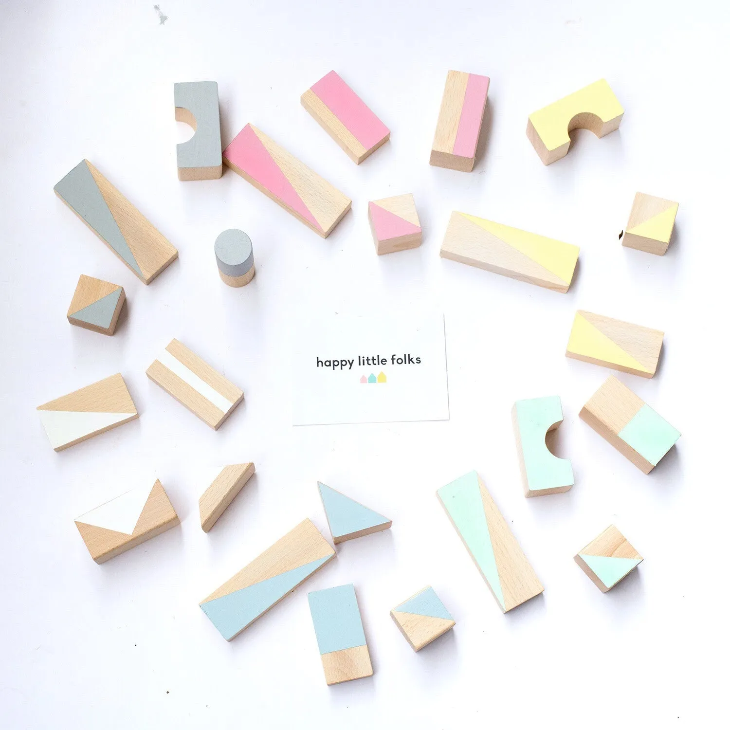 Wooden building blocks - Summer colours