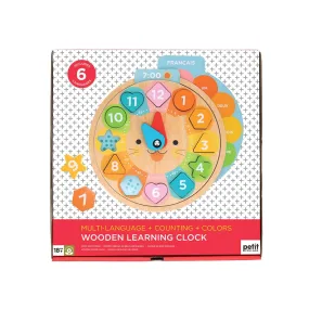 Wooden Learning Clock - Multi-Language/Counting/Colours