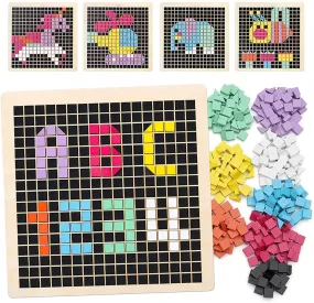 Wooden Mosaic Puzzle, 370PCS Blocks