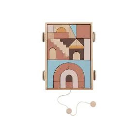 Wooden Rainbow Wagon with Blocks - Nature